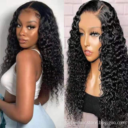 Unprocessed Brazilian Human Hair Full Lace Wig OEM Vendors Water Wave Virgin Cuticle Aligned Full Swiss Lace 100% Human Hair Wig